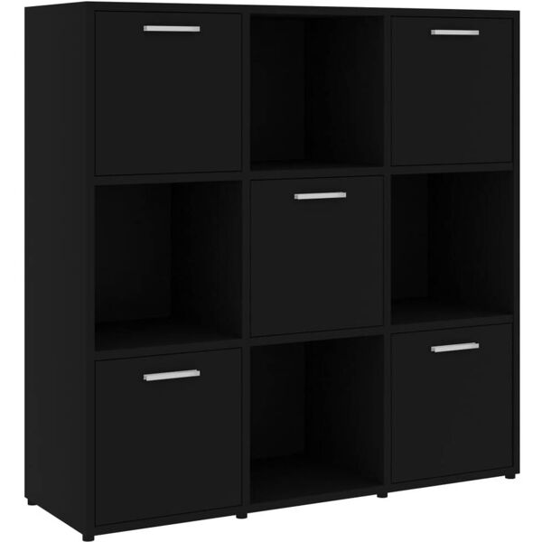 vidaxl libreria nera 90x30x90 cm in legno multistrato