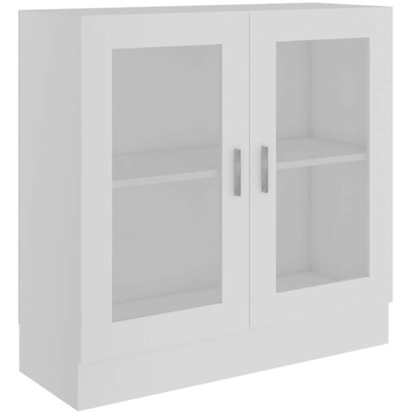 vidaxl armadietto con vetrina bianco 82,5x30,5x80 cm legno multistrato