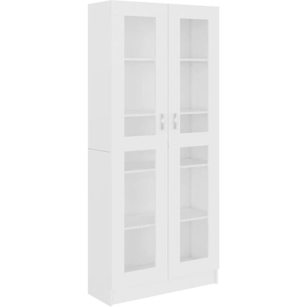 vidaxl armadietto vetrina bianco 82,5x30,5x185,5 cm legno multistrato