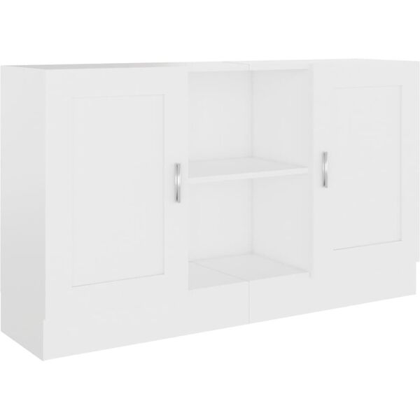 vidaxl credenza bianca 120x30,5x70 cm in legno multistrato