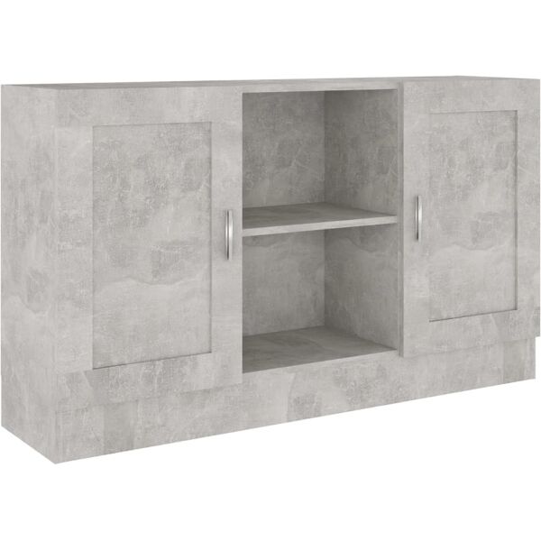 vidaxl credenza grigio cemento 120x30,5x70 cm in legno multistrato