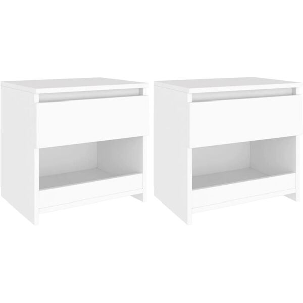 vidaxl comodini 2 pz bianco 40x30x39 cm in legno ingegnerizzato