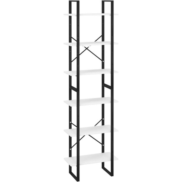 vidaxl scaffale portaoggetti bianco 60x30x210 cm in legno multistrato