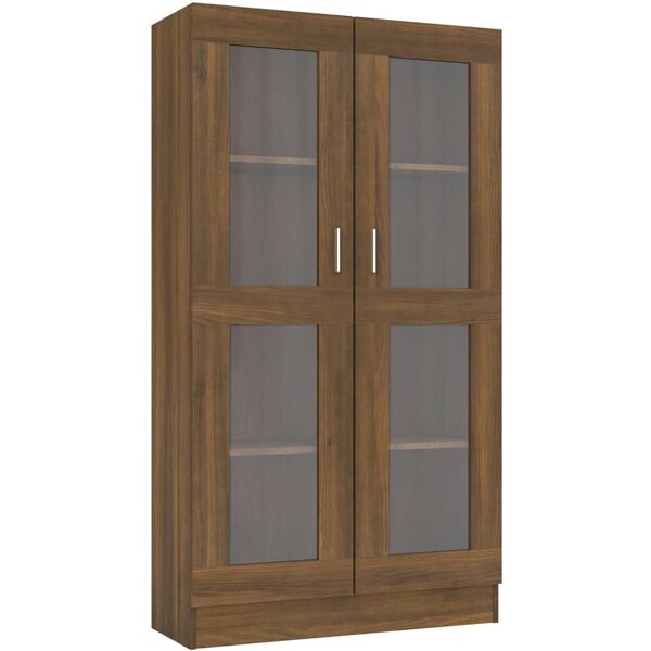 vidaxl mobile vetrina rovere marrone 82,5x30,5x150cm legno multistrato