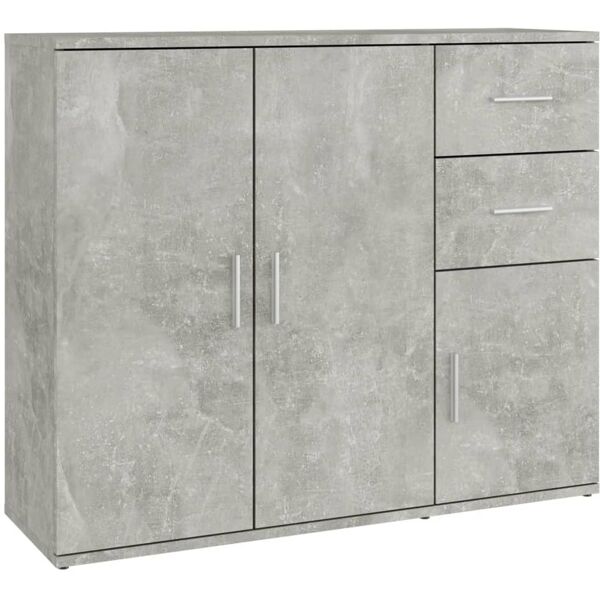 vidaxl credenza grigio cemento 91x29,5x75 cm in legno multistrato