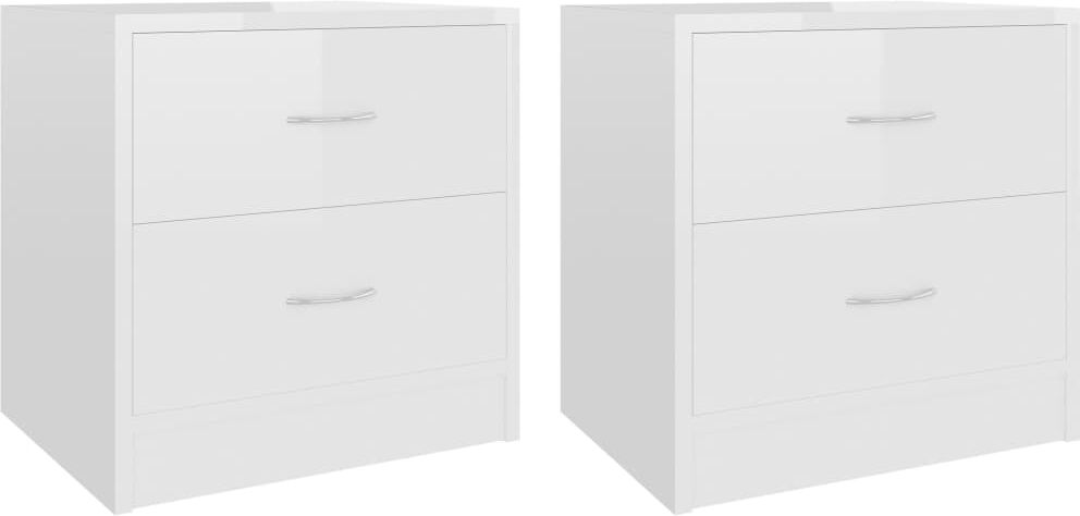 vidaxl comodini 2 pz bianco lucido 40x30x40 cm in legno multistrato