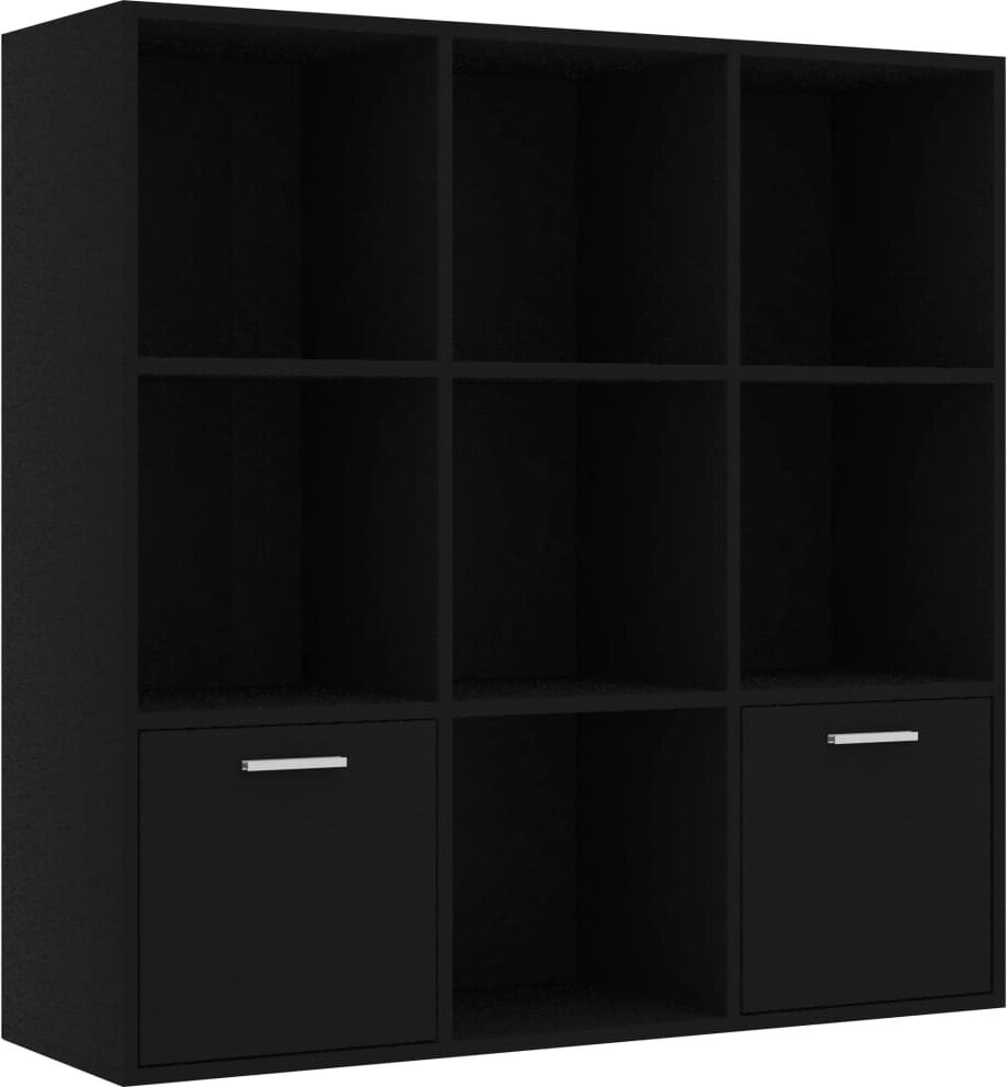 vidaxl libreria nera 98x30x98 cm in legno multistrato