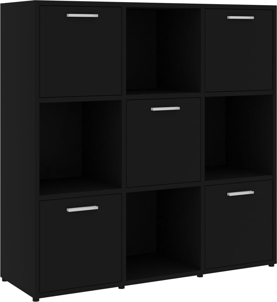 vidaxl libreria nera 90x30x90 cm in legno multistrato