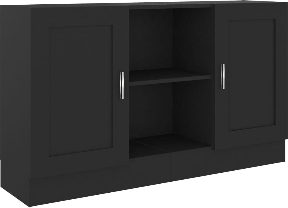 vidaxl credenza nera 120x30,5x70 cm in legno multistrato