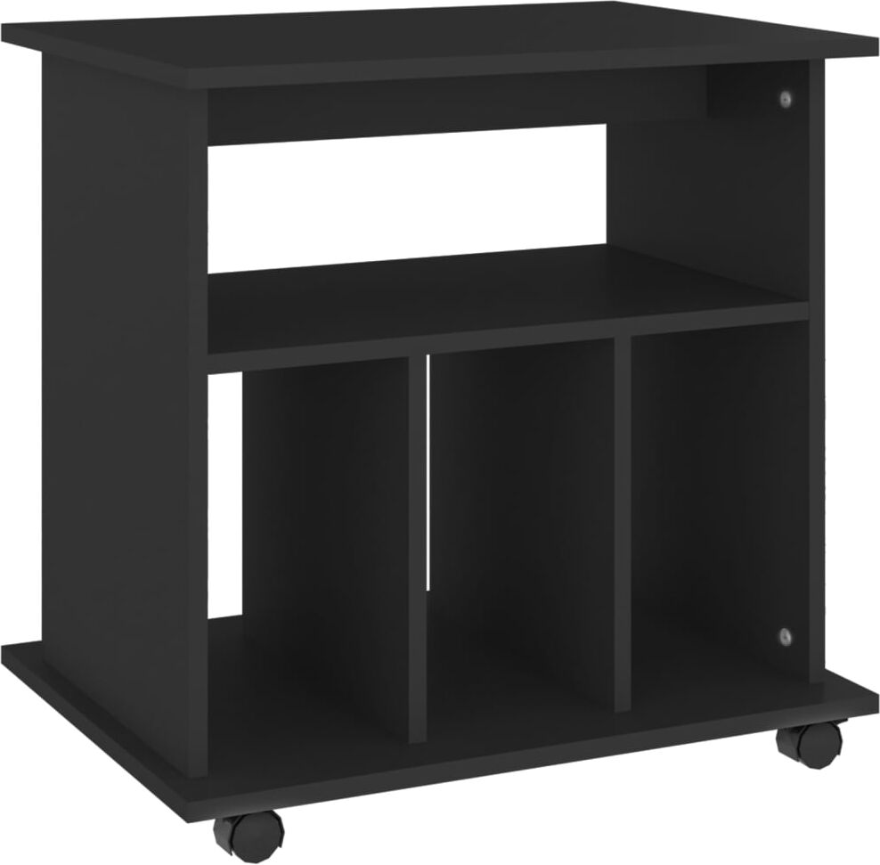 vidaxl mobiletto con ruote nero 60x45x60 cm in legno multistrato