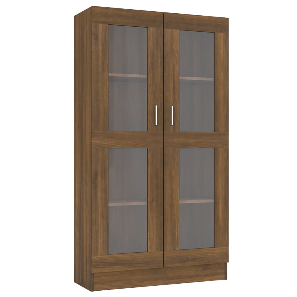 vidaxl mobile vetrina rovere marrone 82,5x30,5x150cm legno multistrato