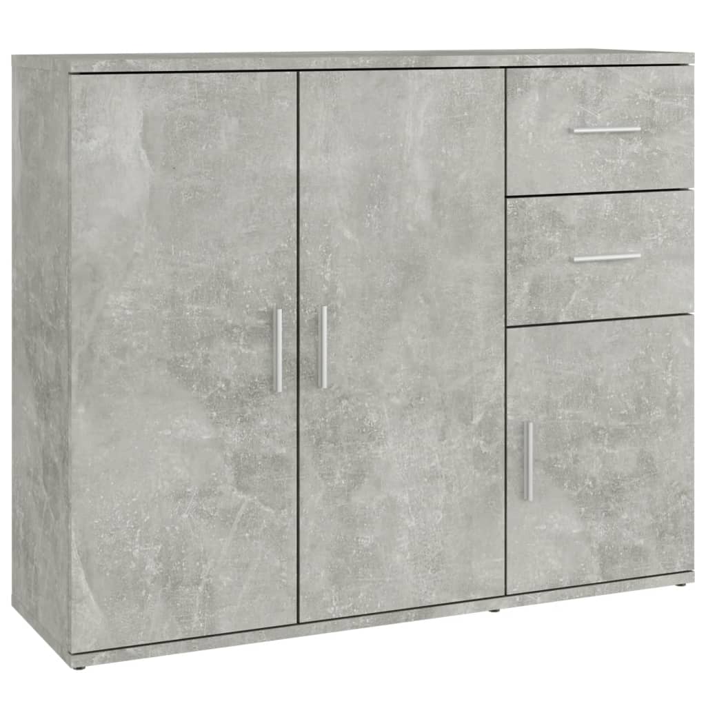 vidaxl credenza grigio cemento 91x29,5x75 cm in legno multistrato