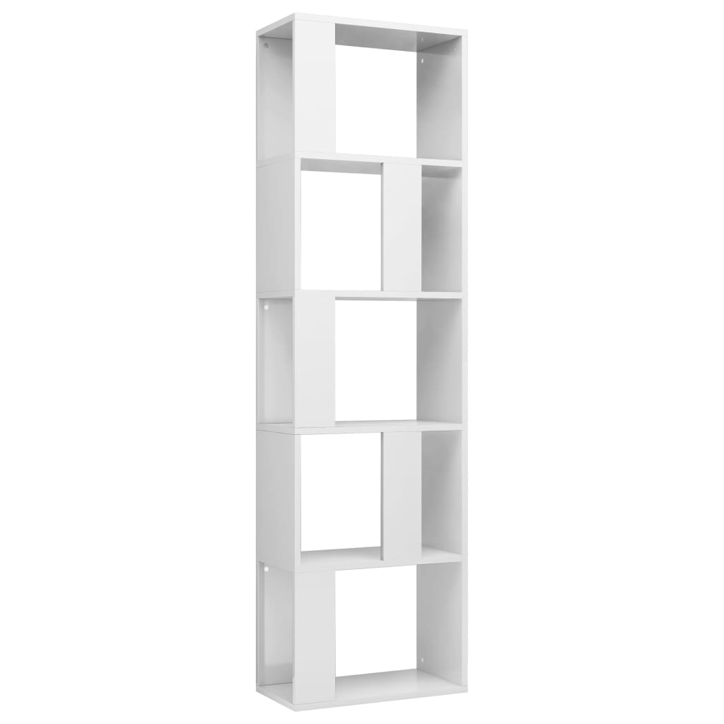 vidaXL Libreria/Divisorio Bianco Lucido 45x24x159 cm Legno Multistrato