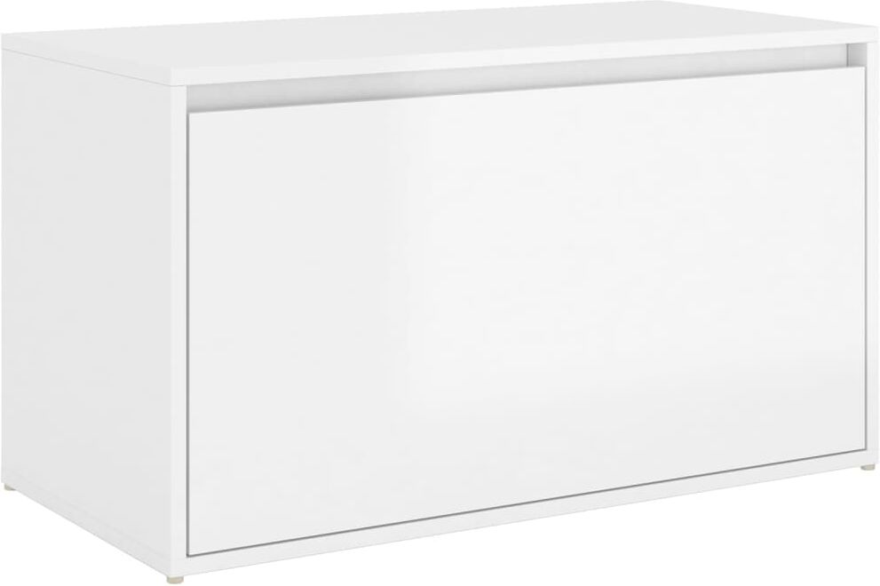 vidaXL Panca da Ingresso 80x40x45 cm Bianco Lucido Legno Multistrato