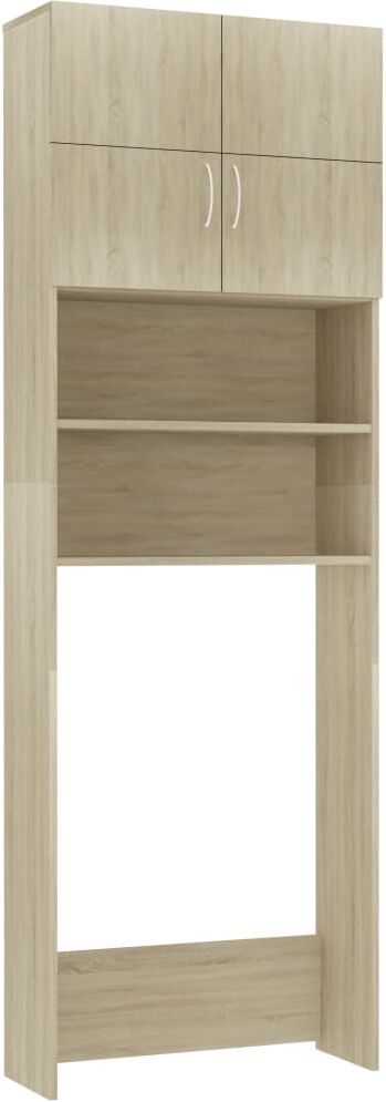 vidaXL Mobile Lavatrice Rovere Sonoma 64x25,5x190 cm Legno Multistrato