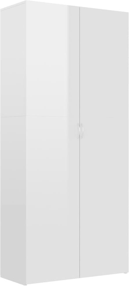 vidaXL Scarpiera Bianco Lucido 80x35,5x180 cm in Legno Multistrato