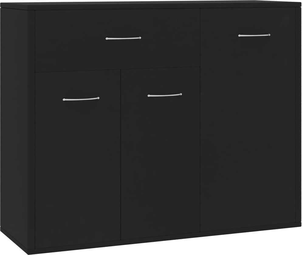 vidaXL Credenza Nera 88x30x70 cm in Legno Multistrato