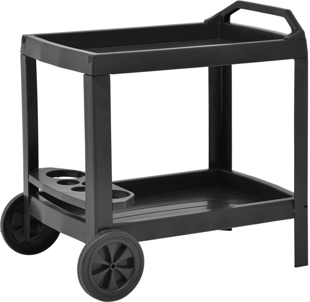 vidaXL Carrello per Bevande Antracite 69x53x72 cm in Plastica