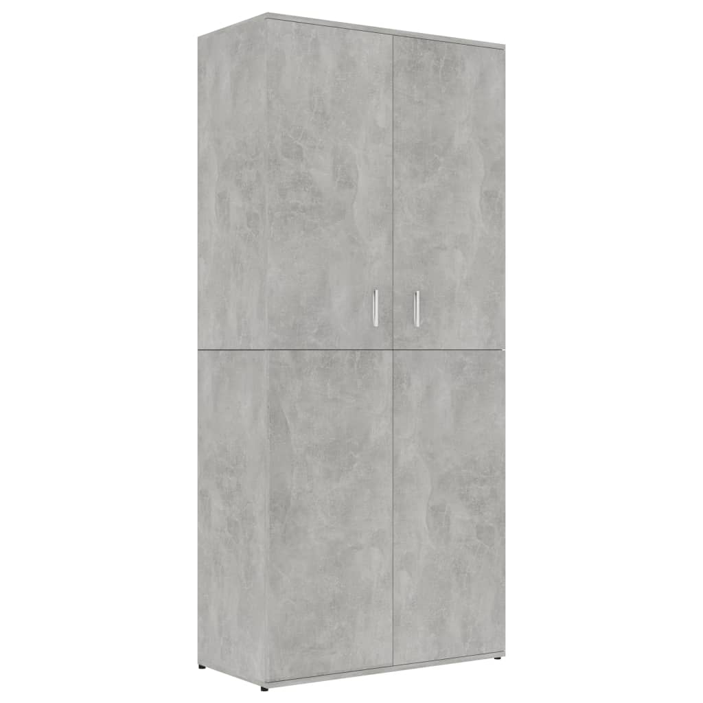 vidaXL Scarpiera Grigio Cemento 80x39x178 cm in Legno Multistrato