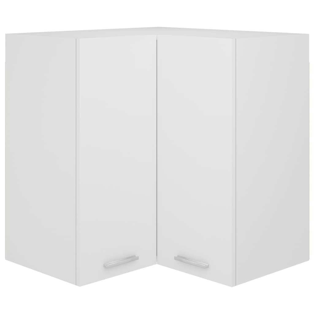 vidaXL Pensile Angolare Bianco 57x57x60 cm in Legno Multistrato