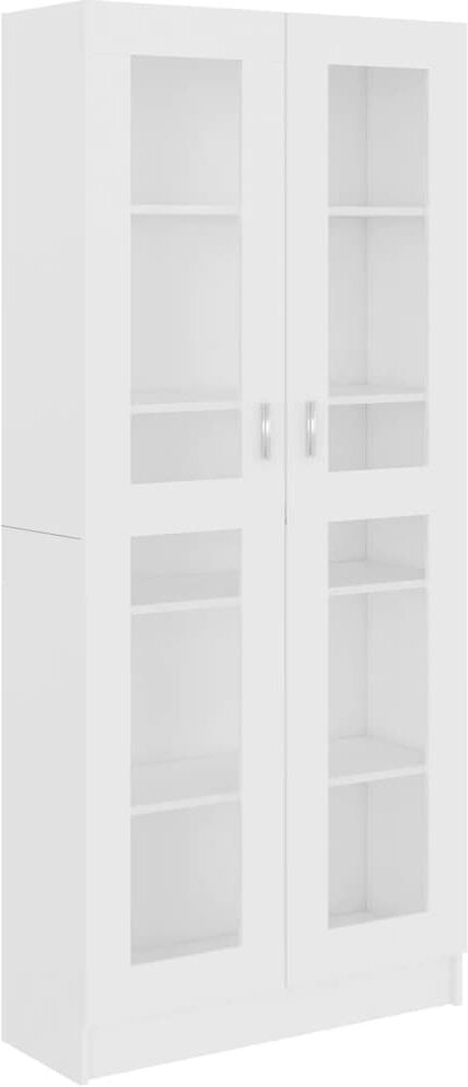 vidaXL Armadietto Vetrina Bianco 82,5x30,5x185,5 cm Legno Multistrato