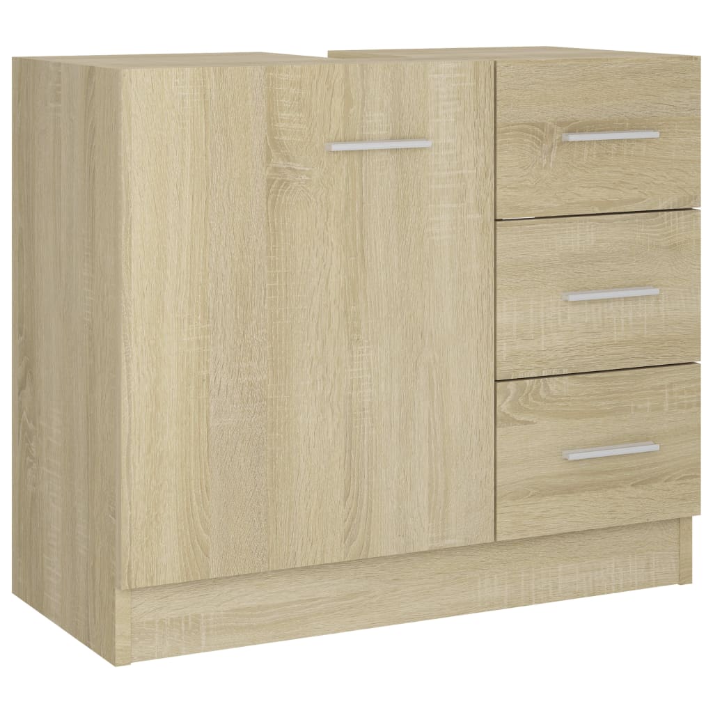 vidaXL Mobile Sottolavabo Rovere Sonoma 63x30x54 cm Legno Multistrato