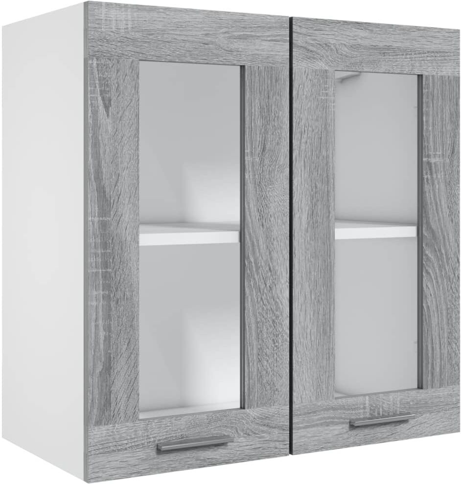 vidaXL Pensile in Vetro Grigio Sonoma 60x31x60 cm Legno Multistrato