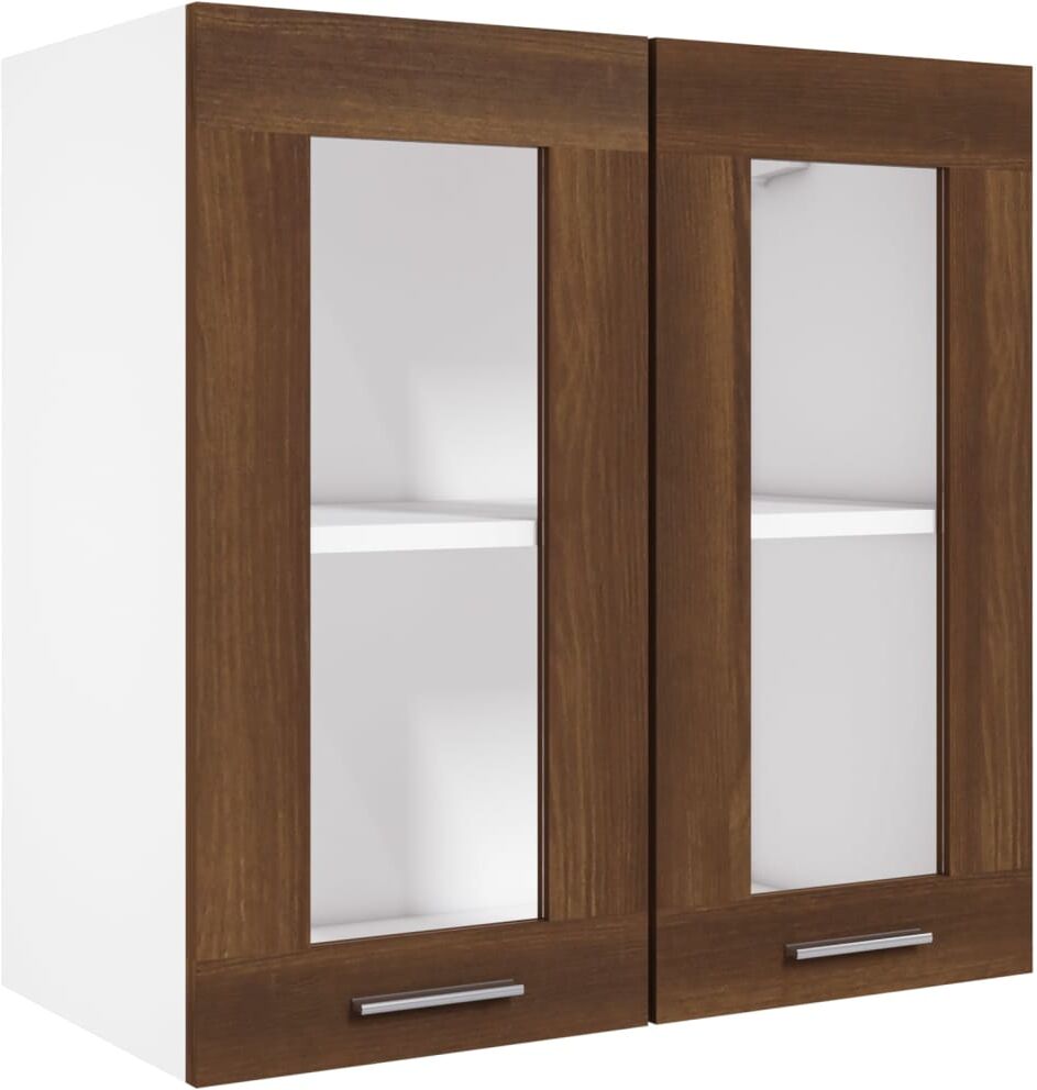 vidaXL Pensile in Vetro Rovere Marrone 60x31x60 cm Legno Multistrato