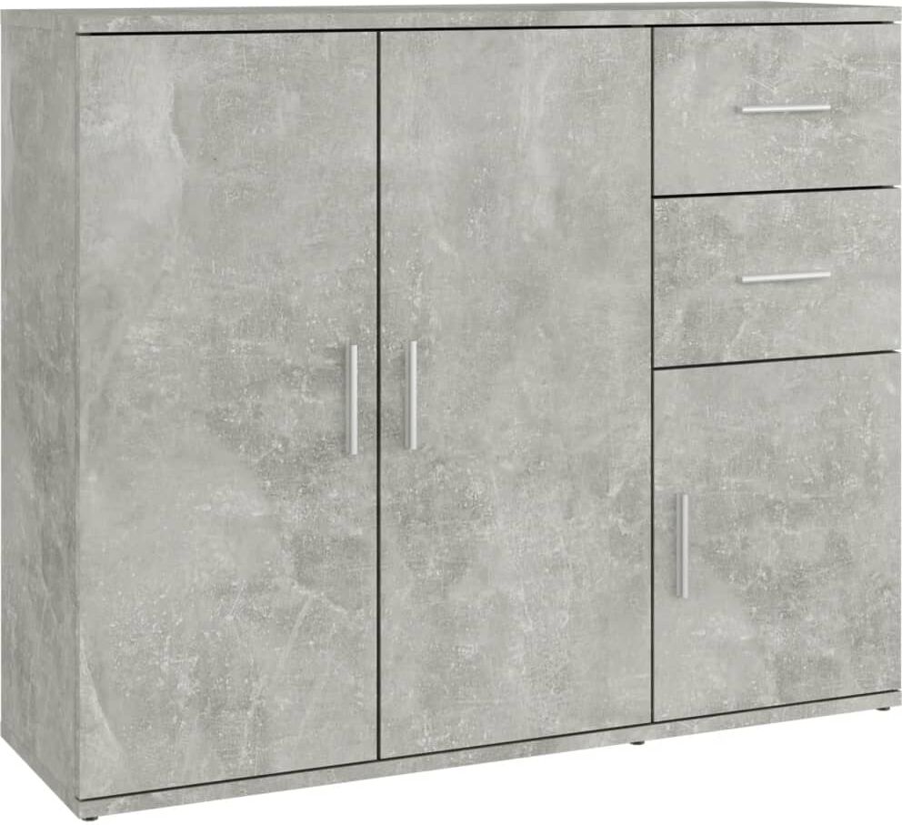 vidaXL Credenza Grigio Cemento 91x29,5x75 cm in Legno Multistrato