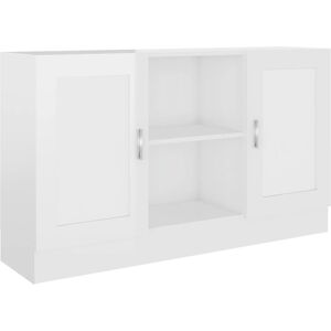 vidaXL Credenza Bianco Lucido 120x30,5x70 cm in Legno Multistrato