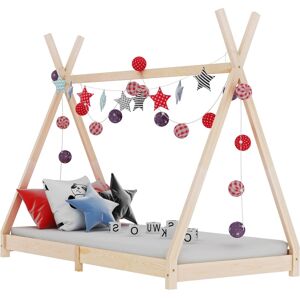 vidaXL Giroletto per Bambini in Legno Massello di Pino 80x160 cm