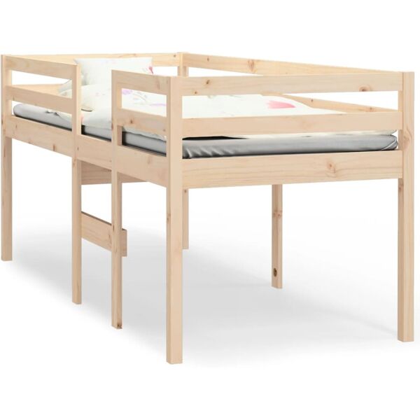 vidaxl letto a soppalco 90x190 cm in legno massello di pino