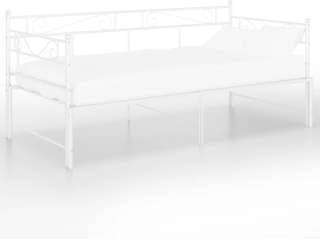 vidaxl telaio divano letto estraibile bianco in metallo 90x200 cm