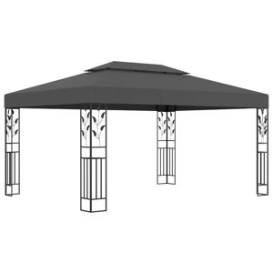 vidaXL Gazebo con Tetto Doppio 3x4 m Antracite