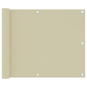 vidaXL Paravento da Balcone Crema 75x500 cm Tessuto Oxford