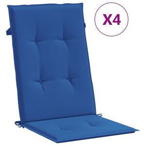 vidaXL Cuscini per Sedie 4 pz Blu Reale 120x50x3 cm in Tessuto