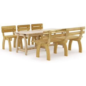 vidaXL Set da Pranzo da Giardino 5 pz in Legno di Pino Impregnato