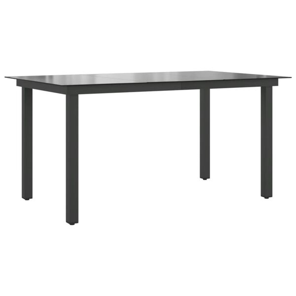 vidaxl tavolo da giardino nero 150x90x74 cm in alluminio e vetro
