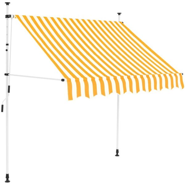 vidaxl tenda da sole retrattile manuale 200cm strisce arancione bianco