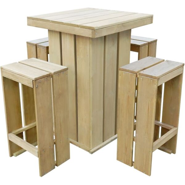 vidaxl set da pranzo da giardino 5 pz in legno di pino impregnato