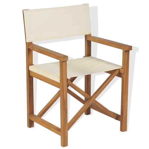 vidaxl sedia da regista pieghevole in legno massello di teak