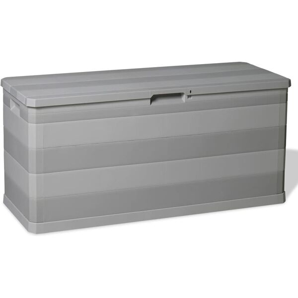 vidaxl baule da giardino grigio 117x45x56 cm