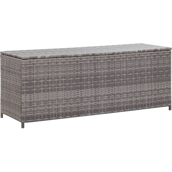 vidaxl baule da giardino grigio 120x50x60 cm in polyrattan