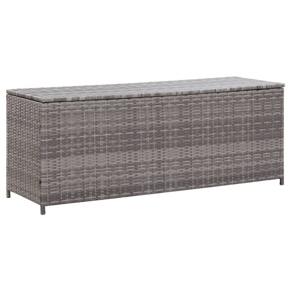 vidaxl baule da giardino grigio 150x50x60 cm in polyrattan