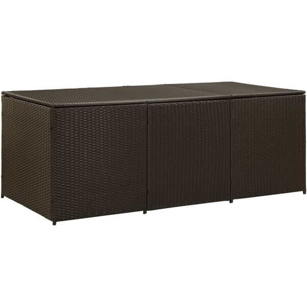 vidaxl baule da giardino in polyrattan 180x90x70 cm marrone