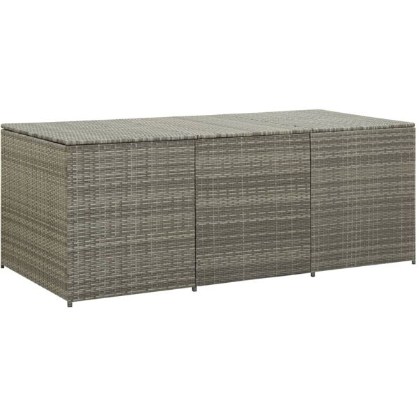 vidaxl baule da giardino in polyrattan 180x90x70 cm grigio