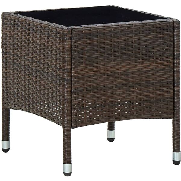 vidaxl tavolo da giardino marrone 40x40x45 cm in polyrattan