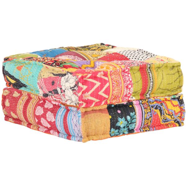 vidaxl pouf 60x70x36 cm in tessuto patchwork