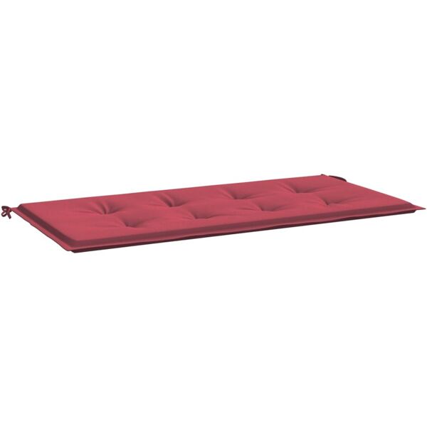 vidaxl cuscino per panca rosso vino 100x50x3 cm in tessuto oxford