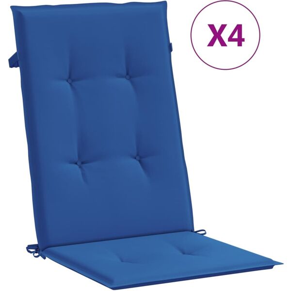 vidaxl cuscini per sedie 4 pz blu reale 120x50x3 cm in tessuto